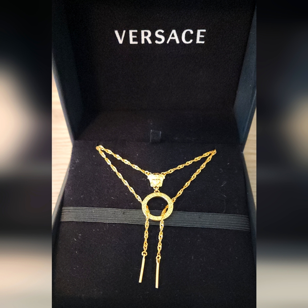Versace Medusa Lariat Necklace